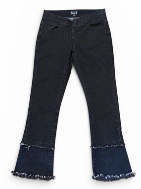 Women’s AZI Black/Gray Frayed Hem Jeans Size 4